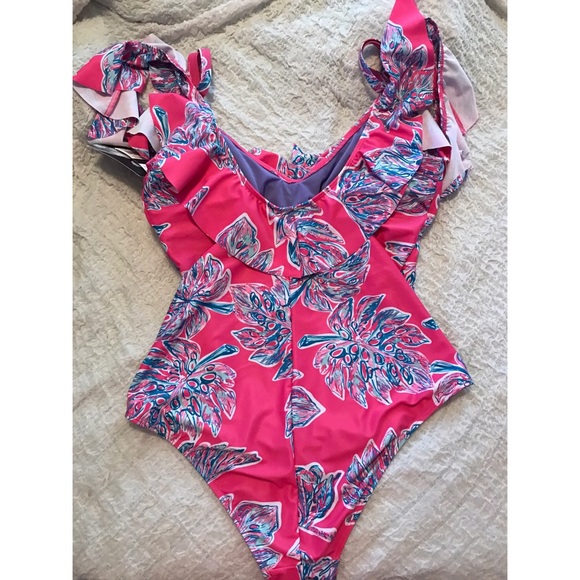***SOLD*** Pink Palm Tree Swimsuit - Picture 4 of 4